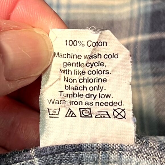 J. Crew Slim Fit Homespun Cotton Blue Plaid Long-Sleeve Button-Up Flannel SZ Lrg - Picture 5 of 5